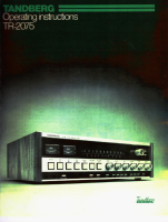 Tandberg TR-2075 - Owners Manual